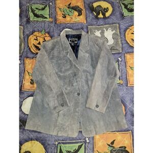 Denim & Co Blue Suede Jacket Plus Size 3X
